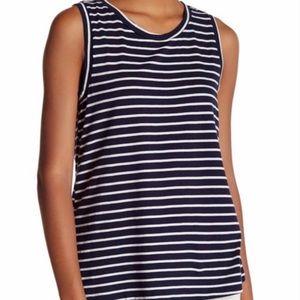 Anthropologie Sundry navy striped tank top size 1